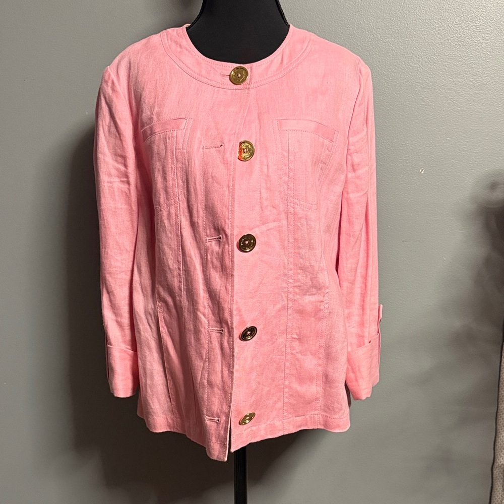 Jones New York  Pink Button-Front Jacket size medium